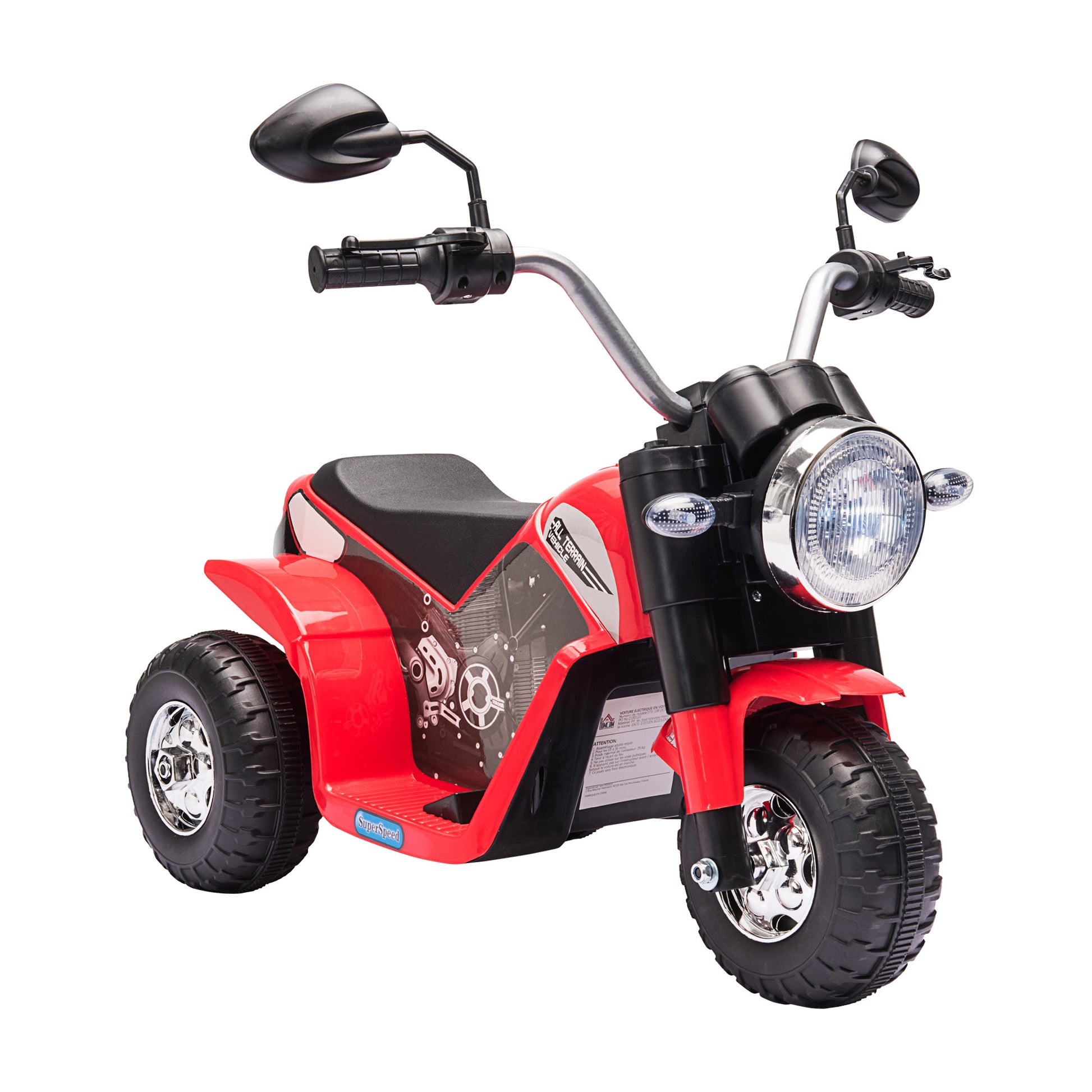 Homcom Kids 6V Electric Motorcycle Ride-On Toy Battery 18 - 36 Months Red