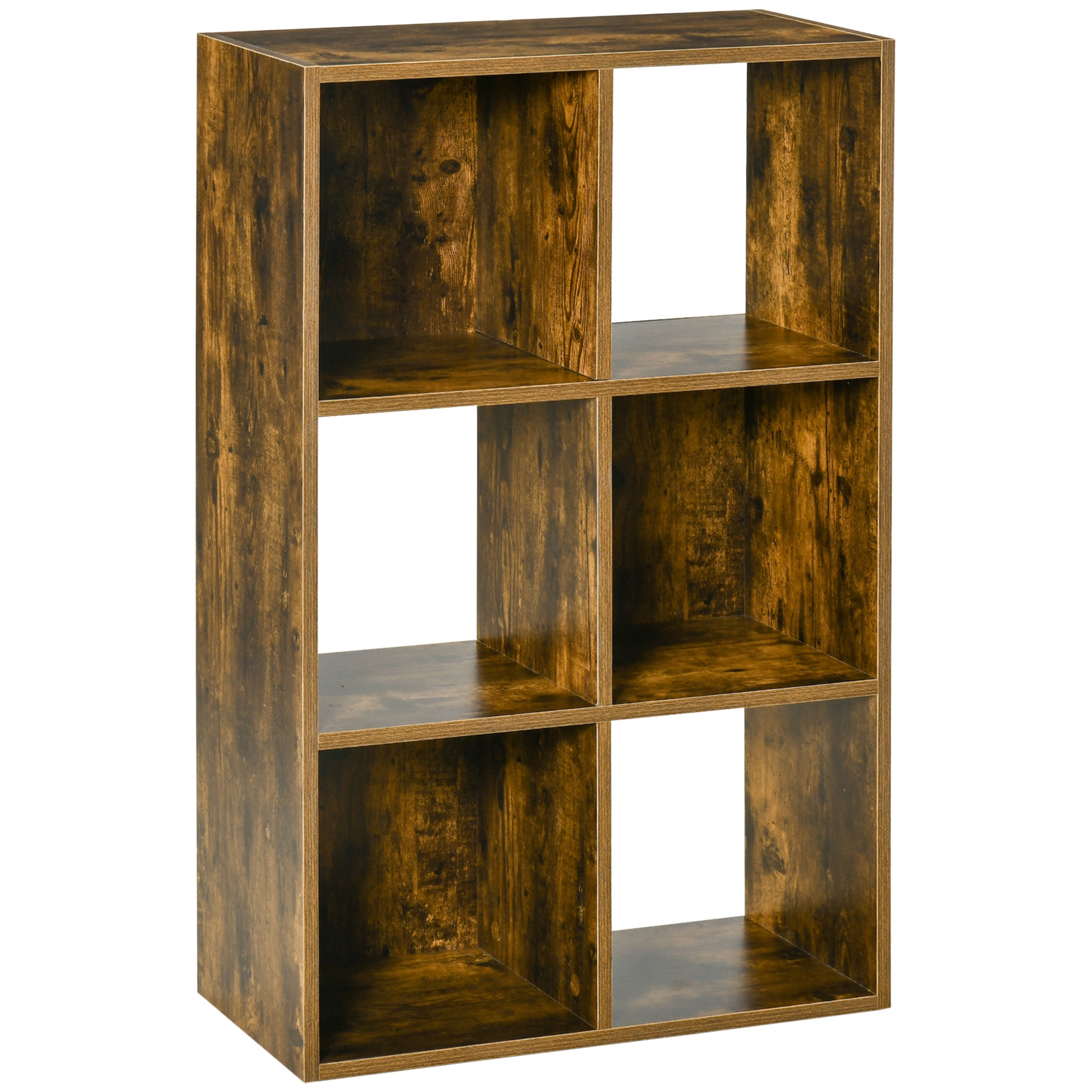 Homcom Six-Cube Rustic Industrial Style Shelving Unit