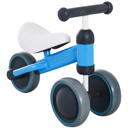 Homcom Kids Balance Bike Toddler Plastic No-Pedal Walking Blue