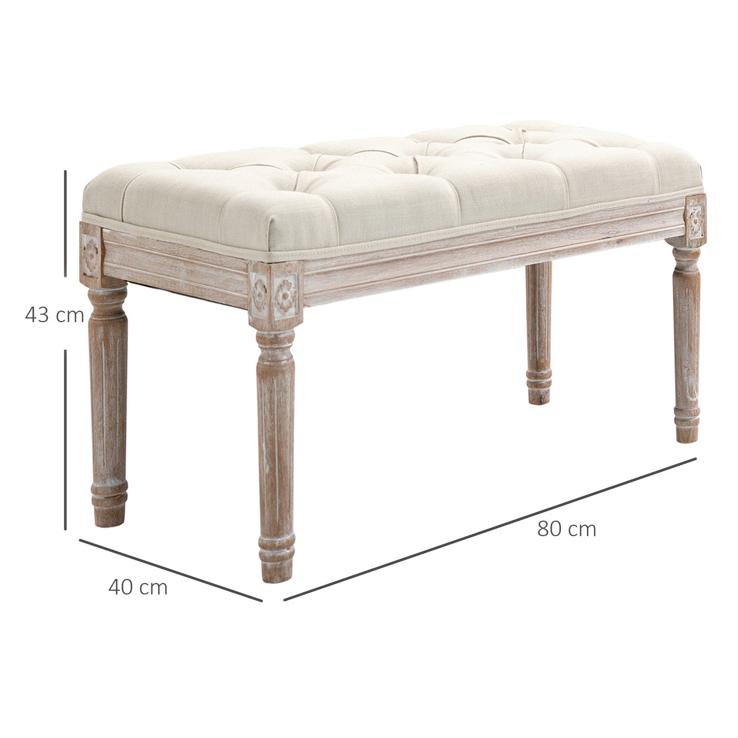 Homcom Bed End Stool Accent Bench