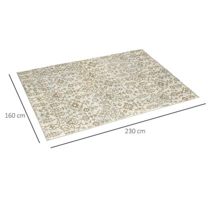 Homcom Cream and Green Rug