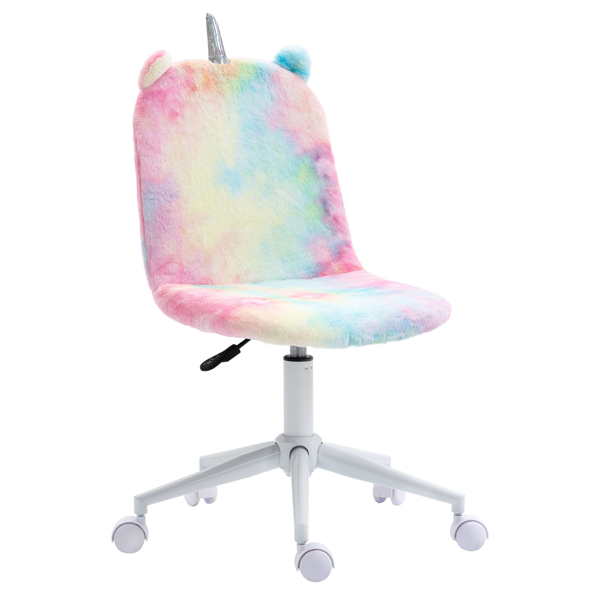 Vinsetto Fluffy Unicorn Office Chair with Mid-Back and Swivel Wheel