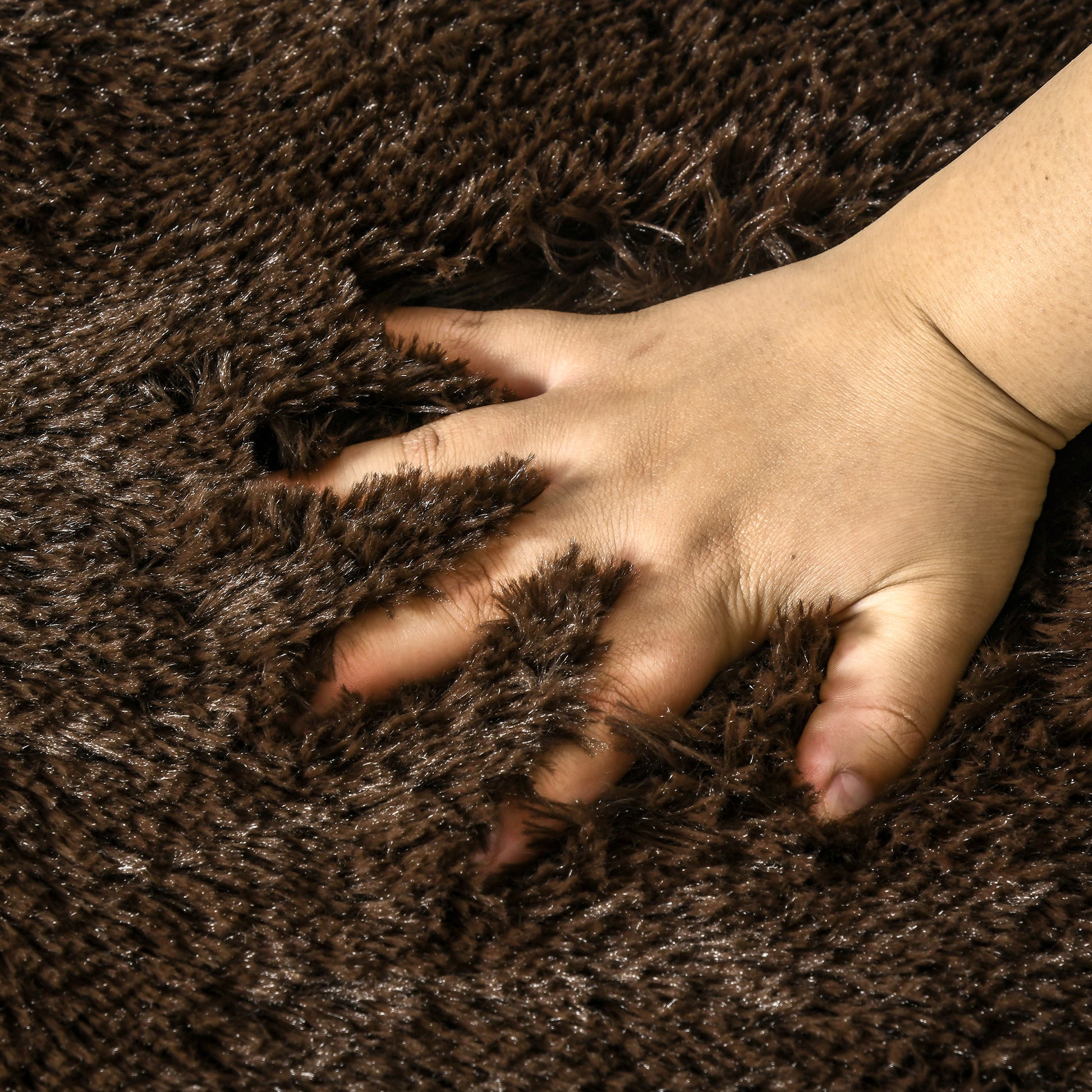 Homcom Brown Fluffy Rug