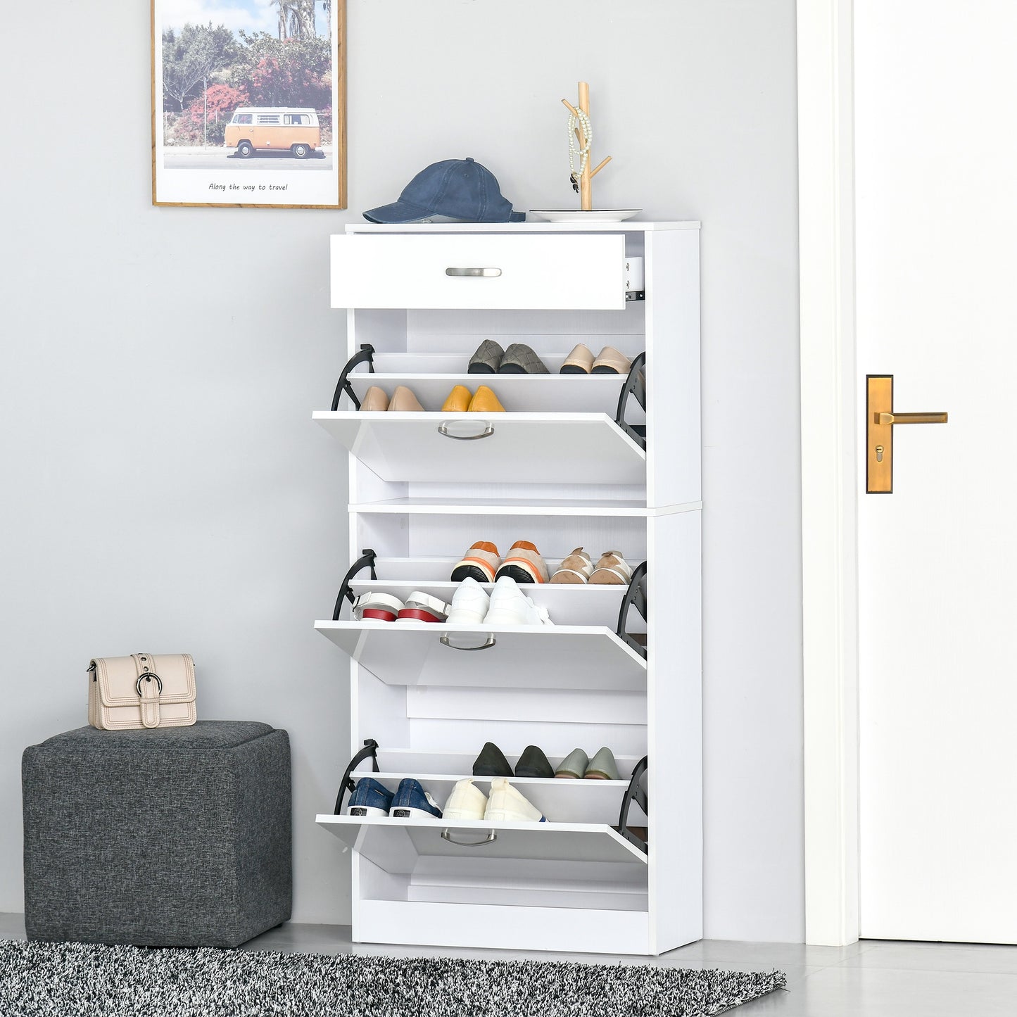 Homcom Shoe Cabinet with 4 Drawers