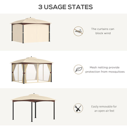 Outsunny 4 x 3(m) Patio Metal Gazebo