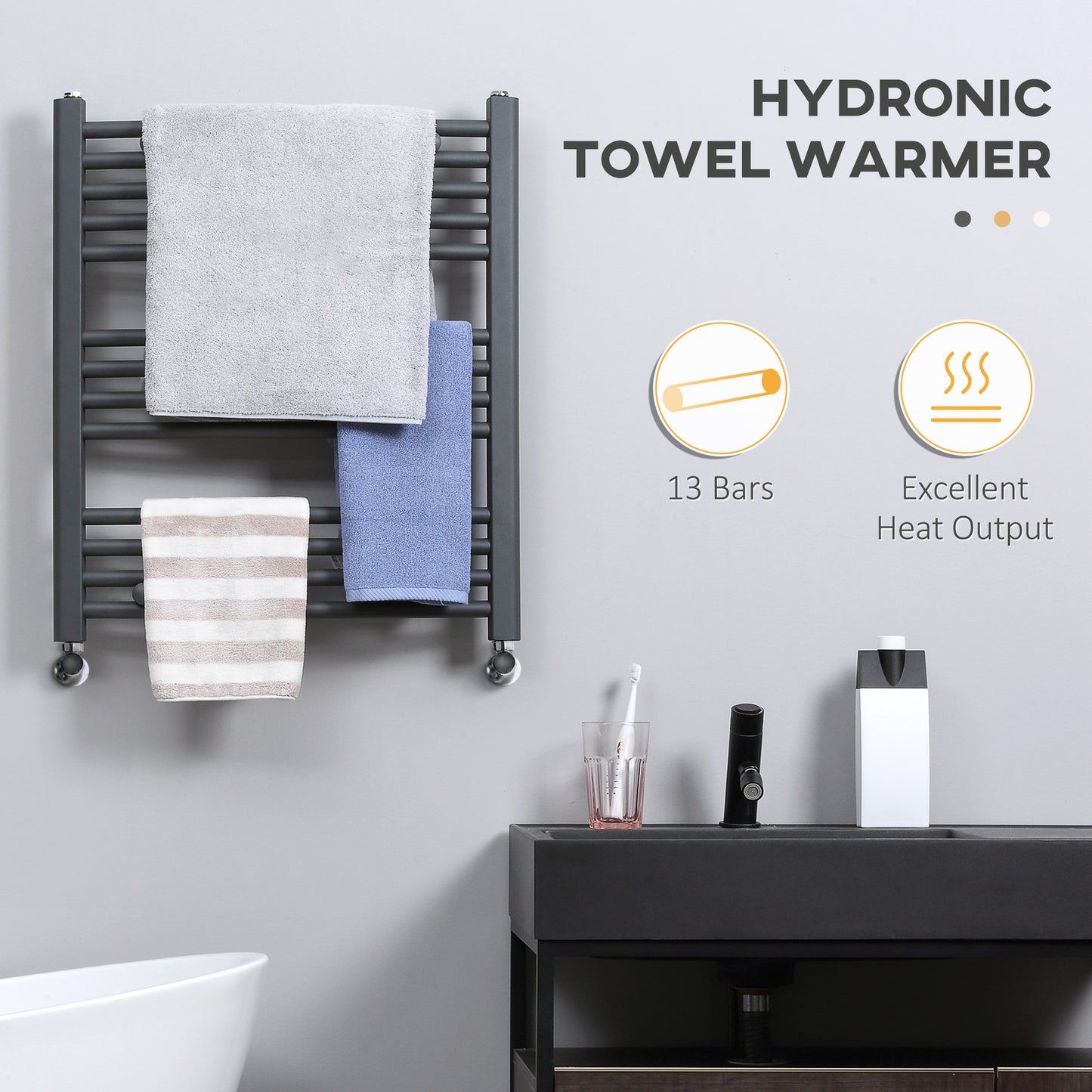 Homcom Curved Heated Towel Rail