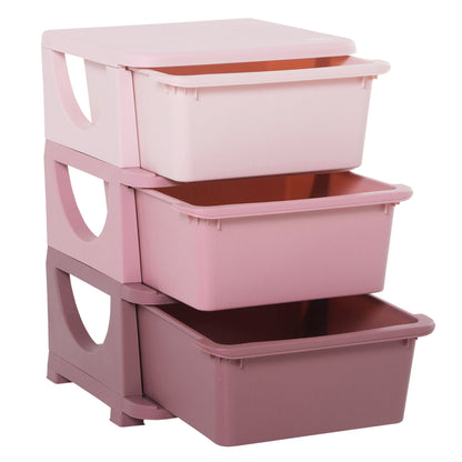 Homcom Kids Three-Tier Storage Unit  Pink