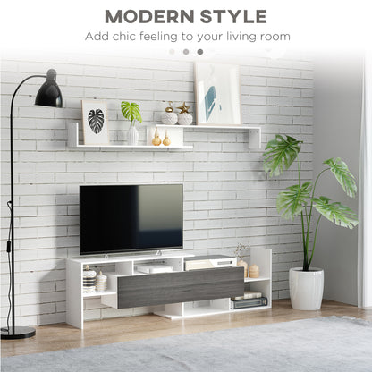 Homcom Modern TV Cabinet with Wall Shelf