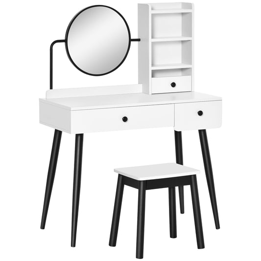 Homcom Dressing Table Set with Mirror and Stool