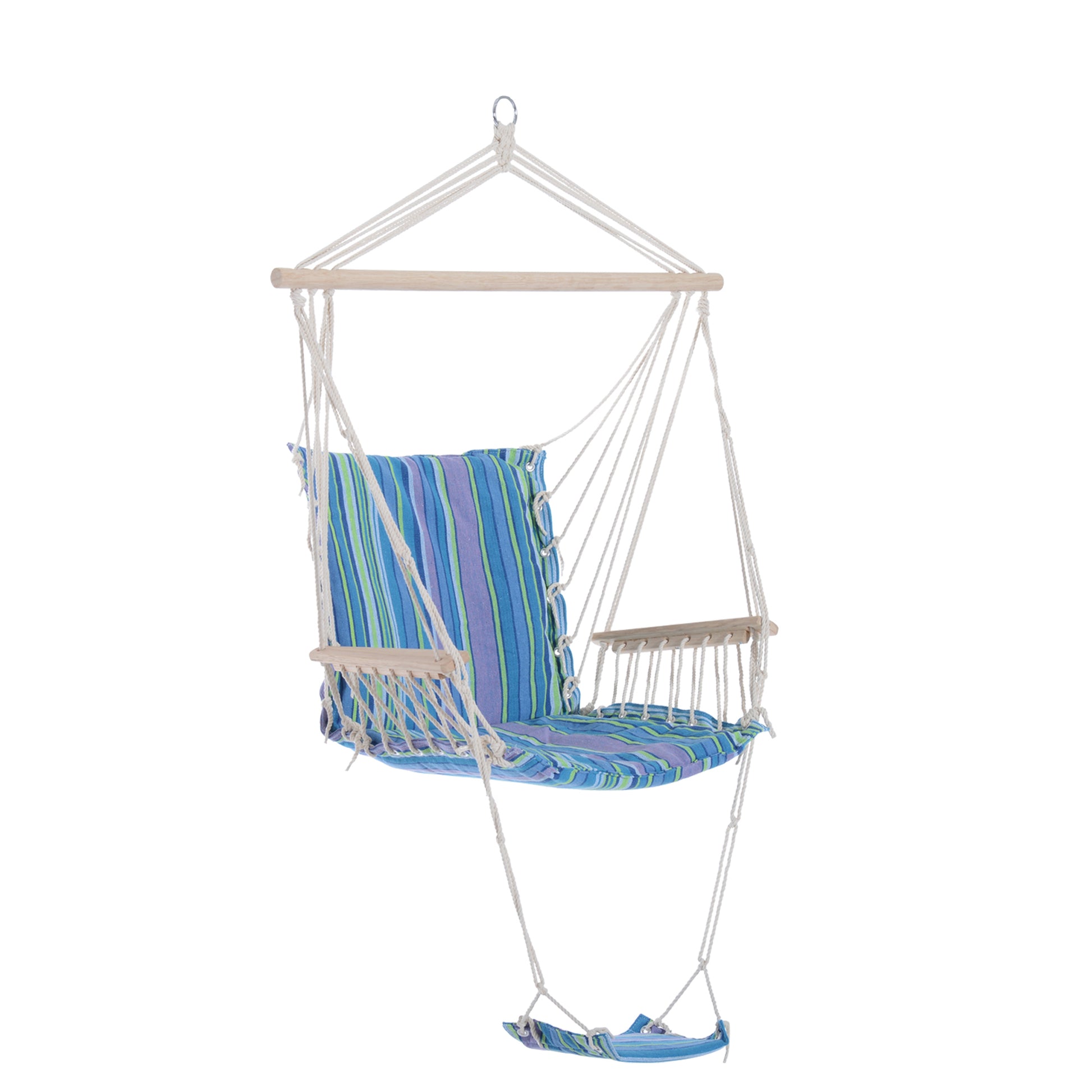 Outsunny Hanging Rope Chair with Soft Padded Seat & Backrest