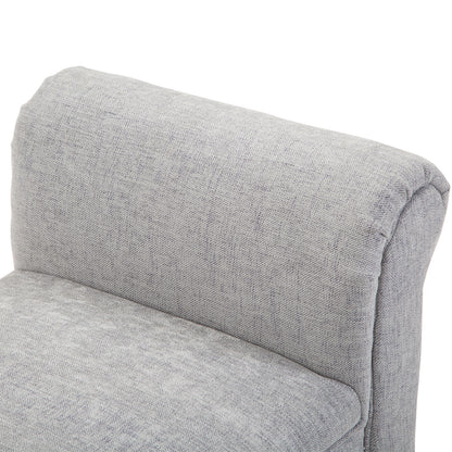 Homcom Curled End Ottoman Bench - Light Grey