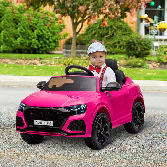 Homcom Audi RS Q8 6V Kids Electric Ride On Car Toy w/ Remote USB MP3 Bluetooth Pink