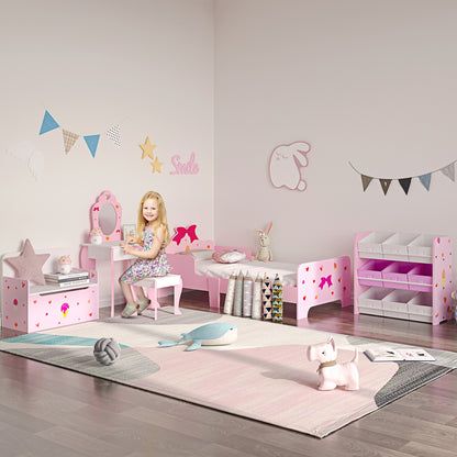 ZONEKIZ Princess-Themed Kids Toddler Bed w/ Cute Patterns