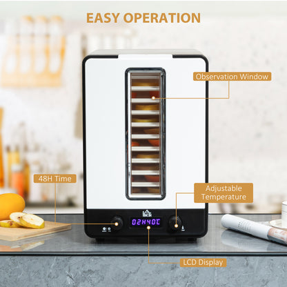 550W 10Kg Eleven Tray Food Dehydrator With Timer White by Homcom