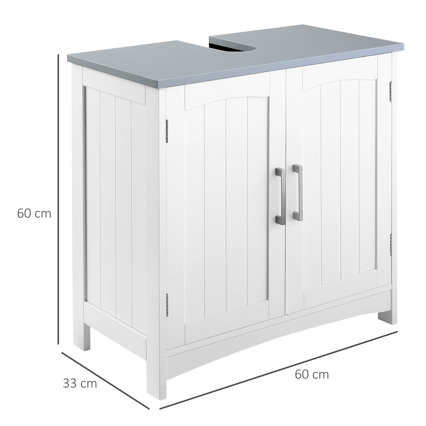 kleankin Pedestal Under Sink Cabinet with Double Doors