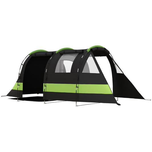 Four Man, Two Room Blackout Tent, with Accessories - Black-0