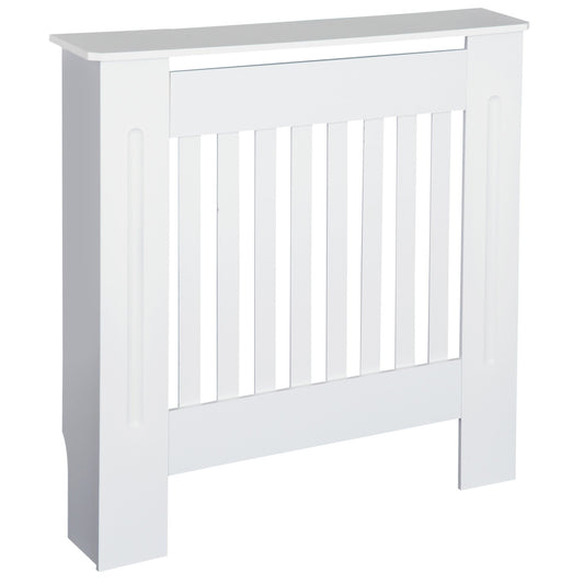 MDF Radiator Cover Wooden Cabinet Shelving Home Office Vertical Slattted Vent White 78L x 19W x 81H-0