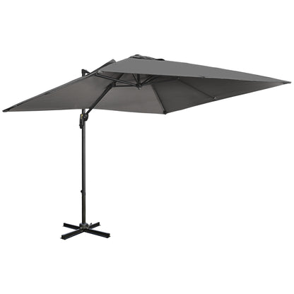 Outsunny 2.7m Square Overhanging Cantilever Umbrella