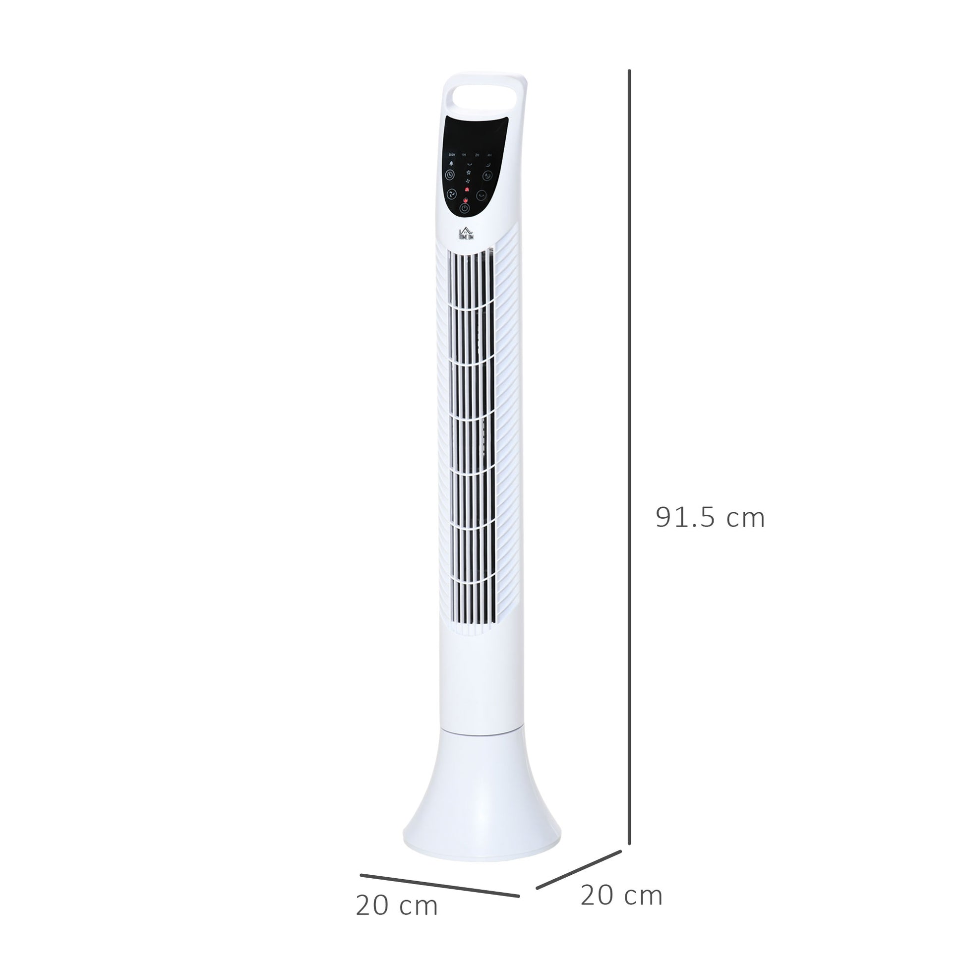 Oscillating Three Speed Tower Fan With Timer & Remote Control White by Homcom