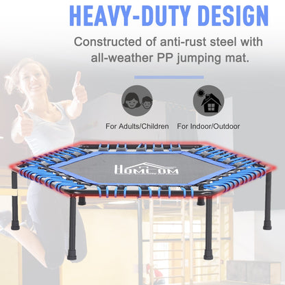 Homcom 40" Mini Hexagon Steel Frame Trampoline with Anti-slip Rubber Pads Blue