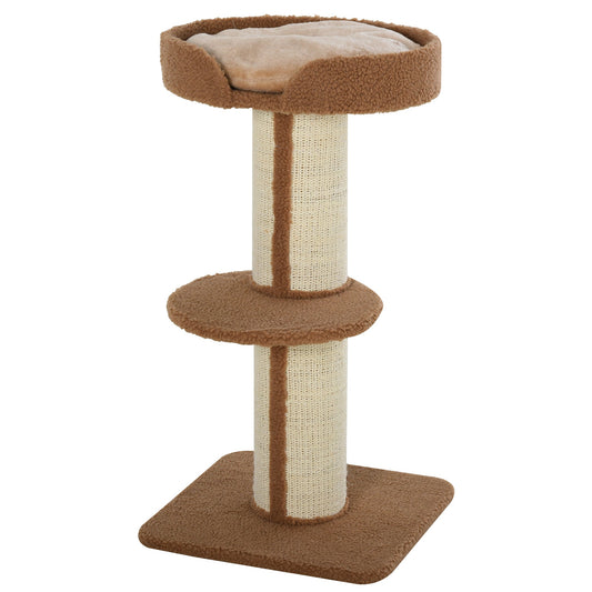 91cm Cat Tree Kitten Activity Center Play Tower Perches Sisal Scratching Post Lamb Cashmere Brown-0