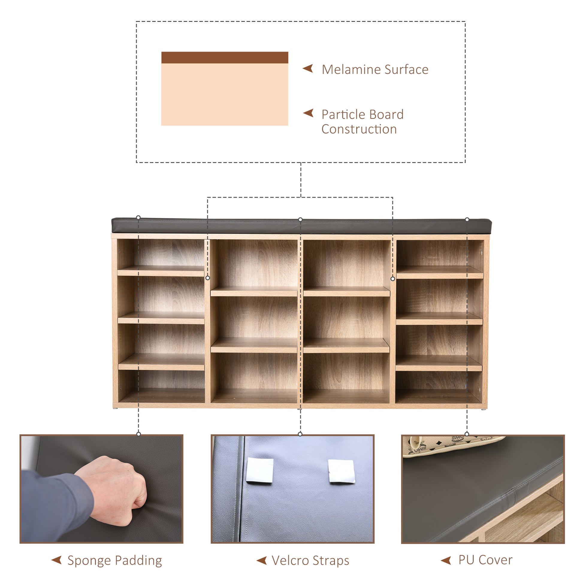 Homcom 14-Shelf Shoe Storage Unit