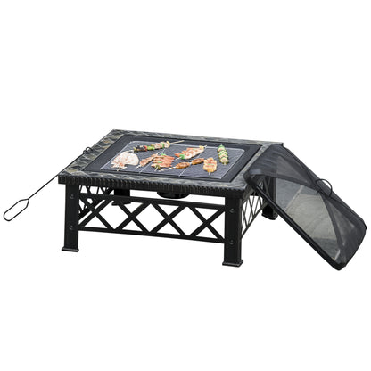 Outsunny Large Outdoor Fire Pit Table