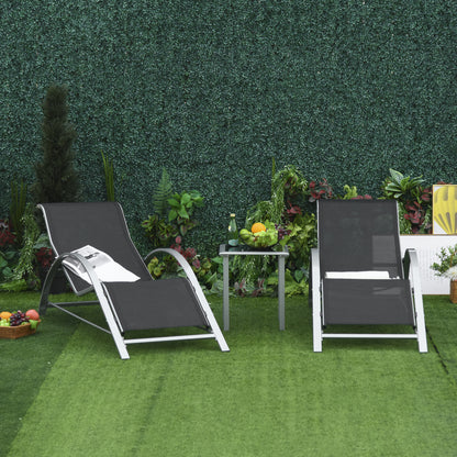 Outsunny 3 Pieces Sun Lounger Chair Set