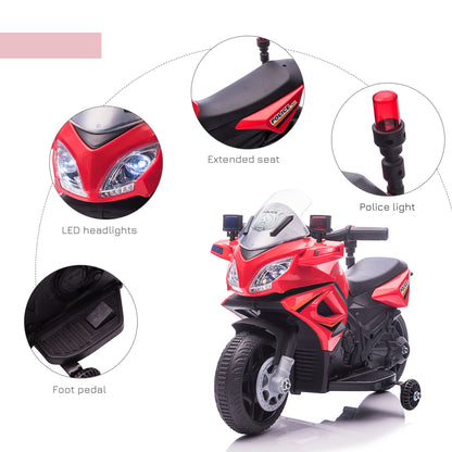 Homcom Kids 6V Electric Pedal Motorcycle Ride-On Toy Battery 18-48 months Red