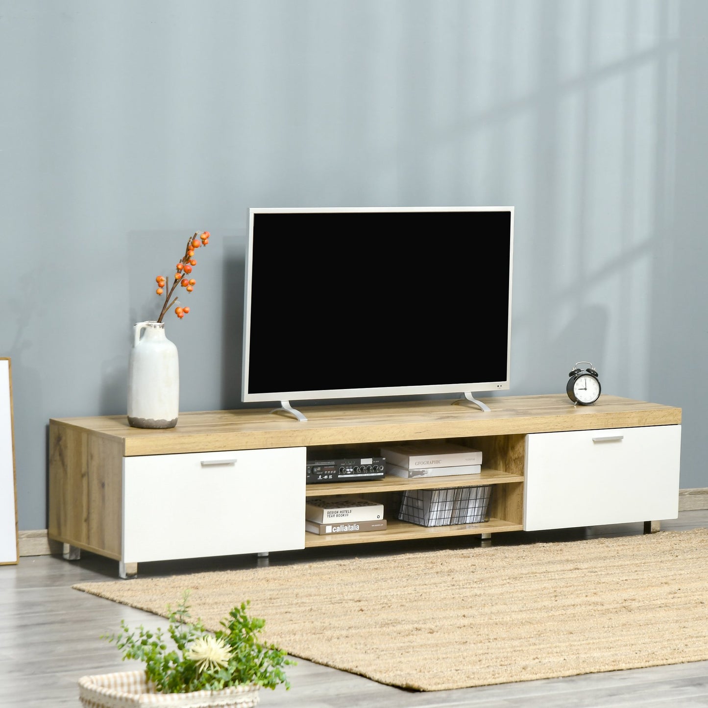 Homcom Herringbone Pattern TV Cabinet