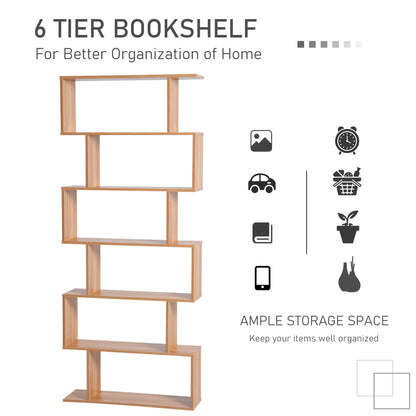 Homcom 6-Tier S-Shaped Shelf Unit