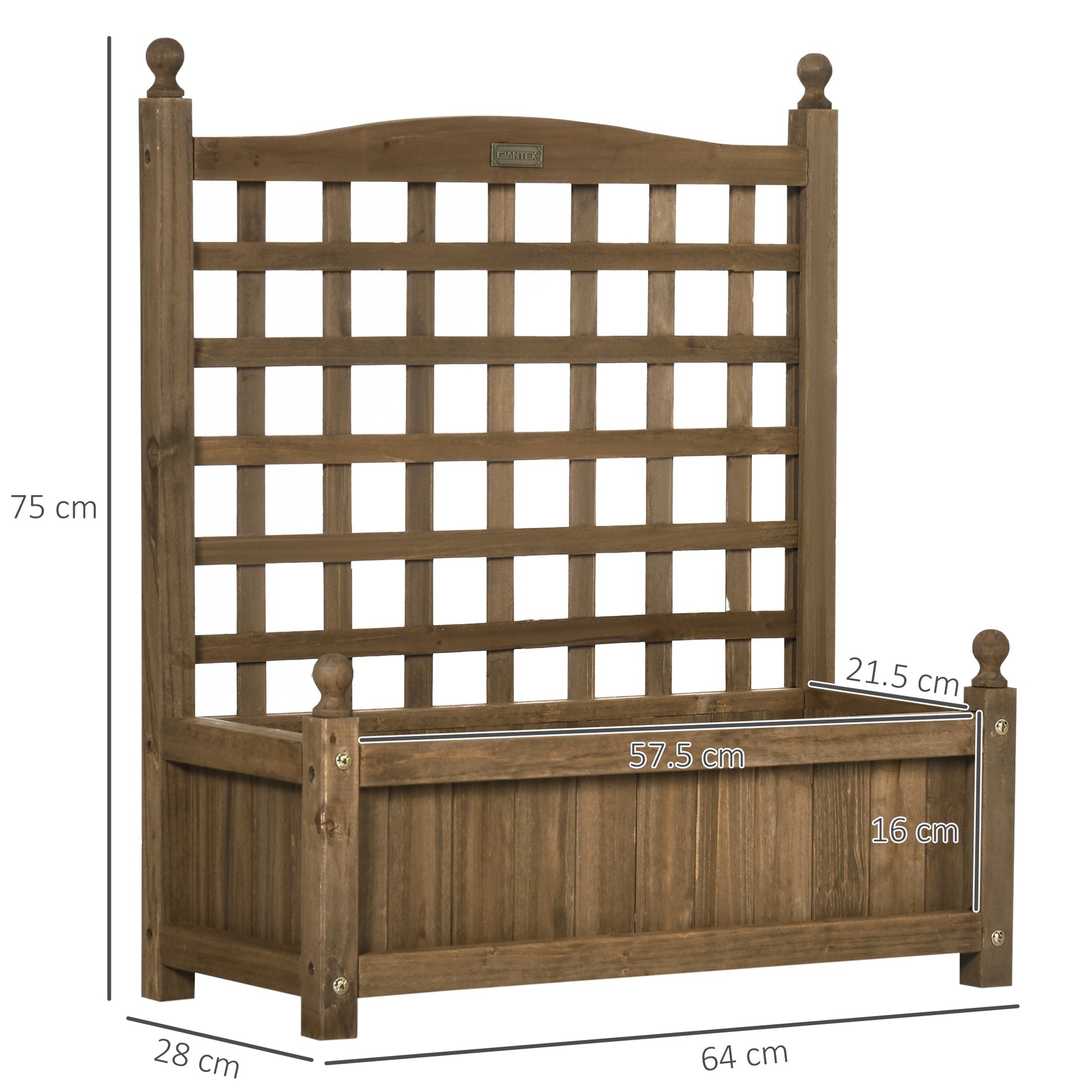 Outsunny Garden Planters with Trellis for Climbing Vines