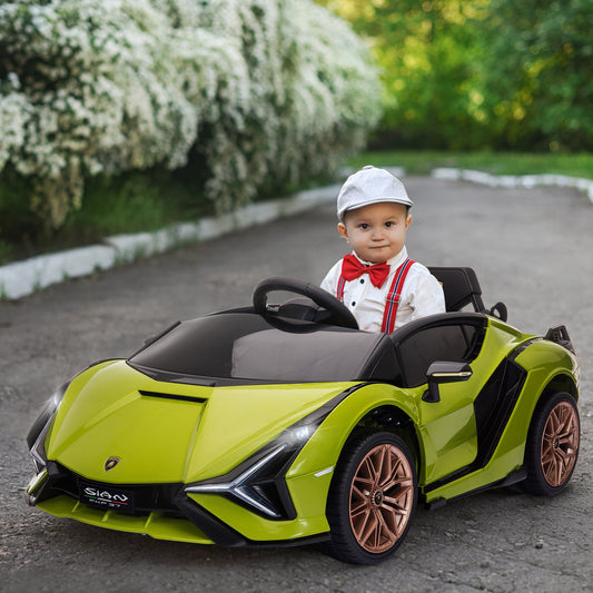 Homcom 12V Kids Electric Ride On Car 2 Motors Licensed Toy Car With Remote Control Music Lights Mp3 For 3-5 Years Green