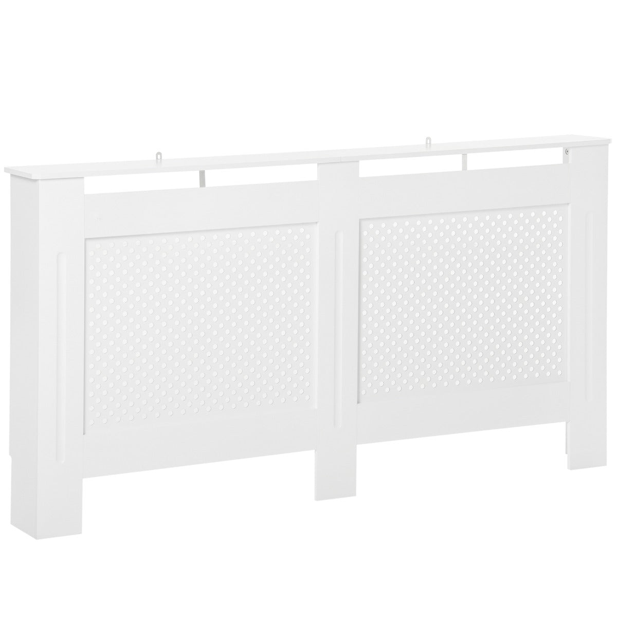 Homcom Wooden Radiator Cover Heating Cabinet Modern Home Furniture Grill Style White Painted (Large)