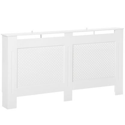 Homcom Wooden Radiator Cover Heating Cabinet Modern Home Furniture Grill Style White Painted (Large)