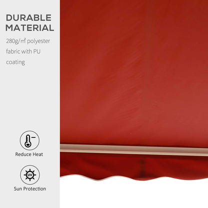 Outsunny Manual Retractable Patio Awning Shelter Uv Protection 2.5Mx2M