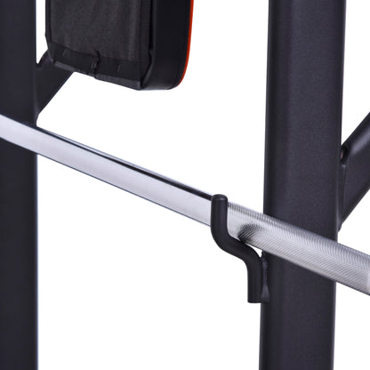 Homcom Steel Strength Training Power Tower Pull Up Station Black/Red