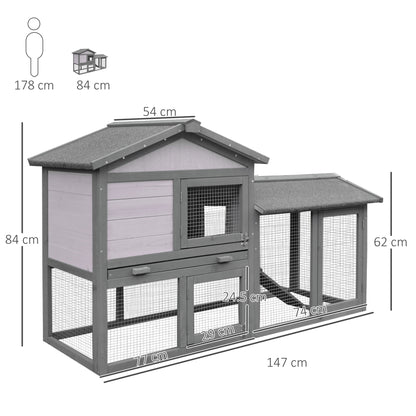 PawHut Wooden Rabbit Hutch Outdoor