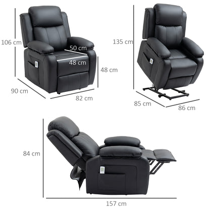 Homcom Electric Power Lift Recliner Chair Vibration Massage Reclining Chair with Remote Control and Side Pocket