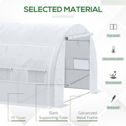 Outsunny 4 x 3 x 2 m Polytunnel Greenhouse