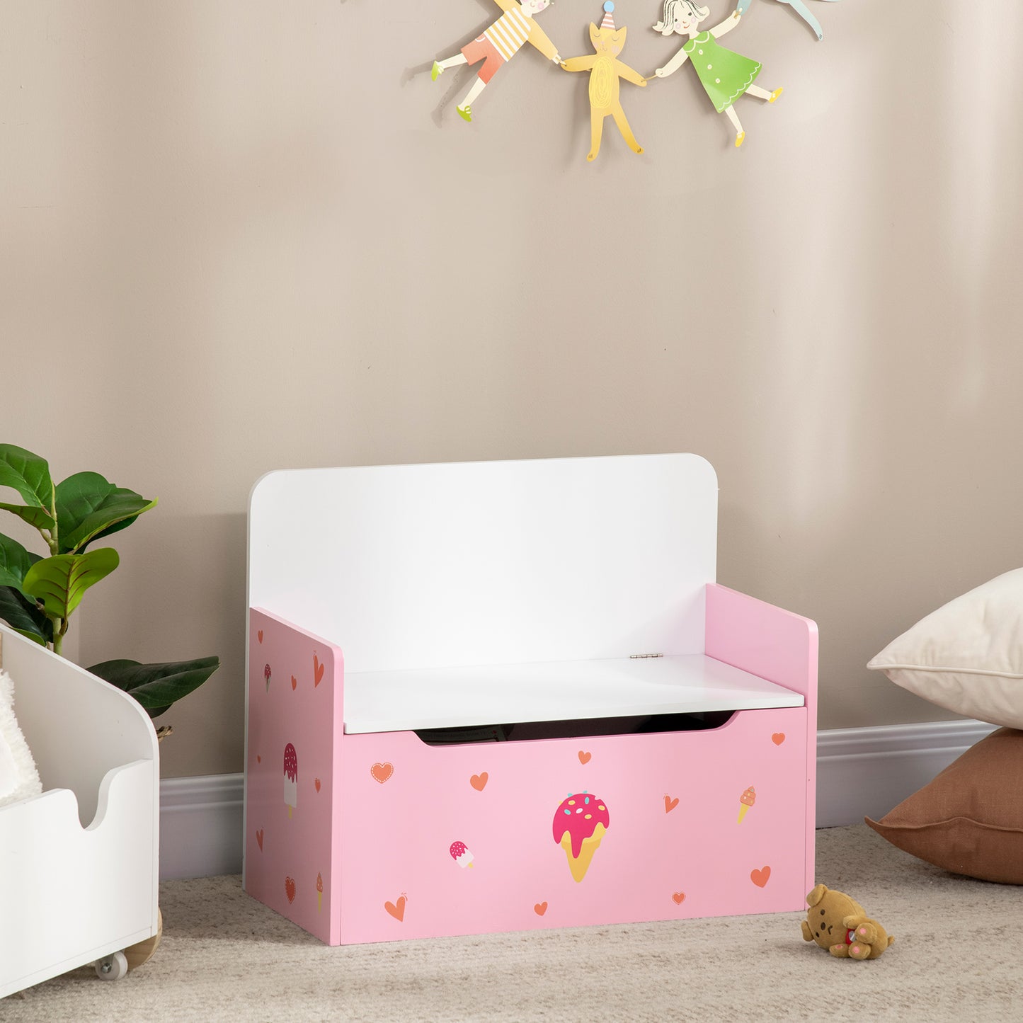 ZONEKIZ 2-in-1 Kids Storage Bench