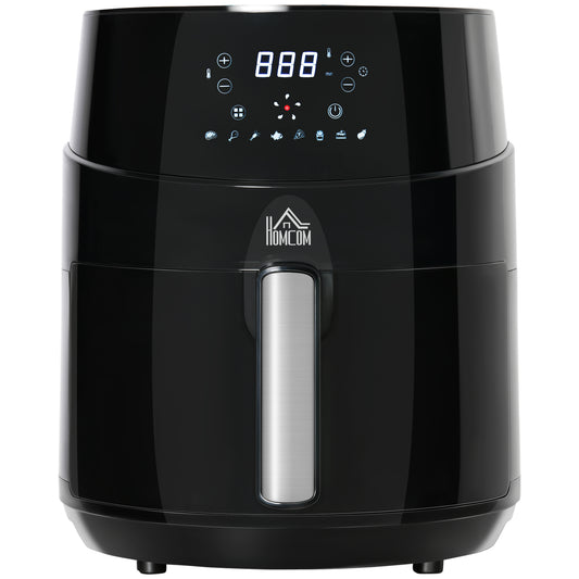 1500W 4.5L Air Fryer 8 Presets With Digital Display Black & Steel by Homcom