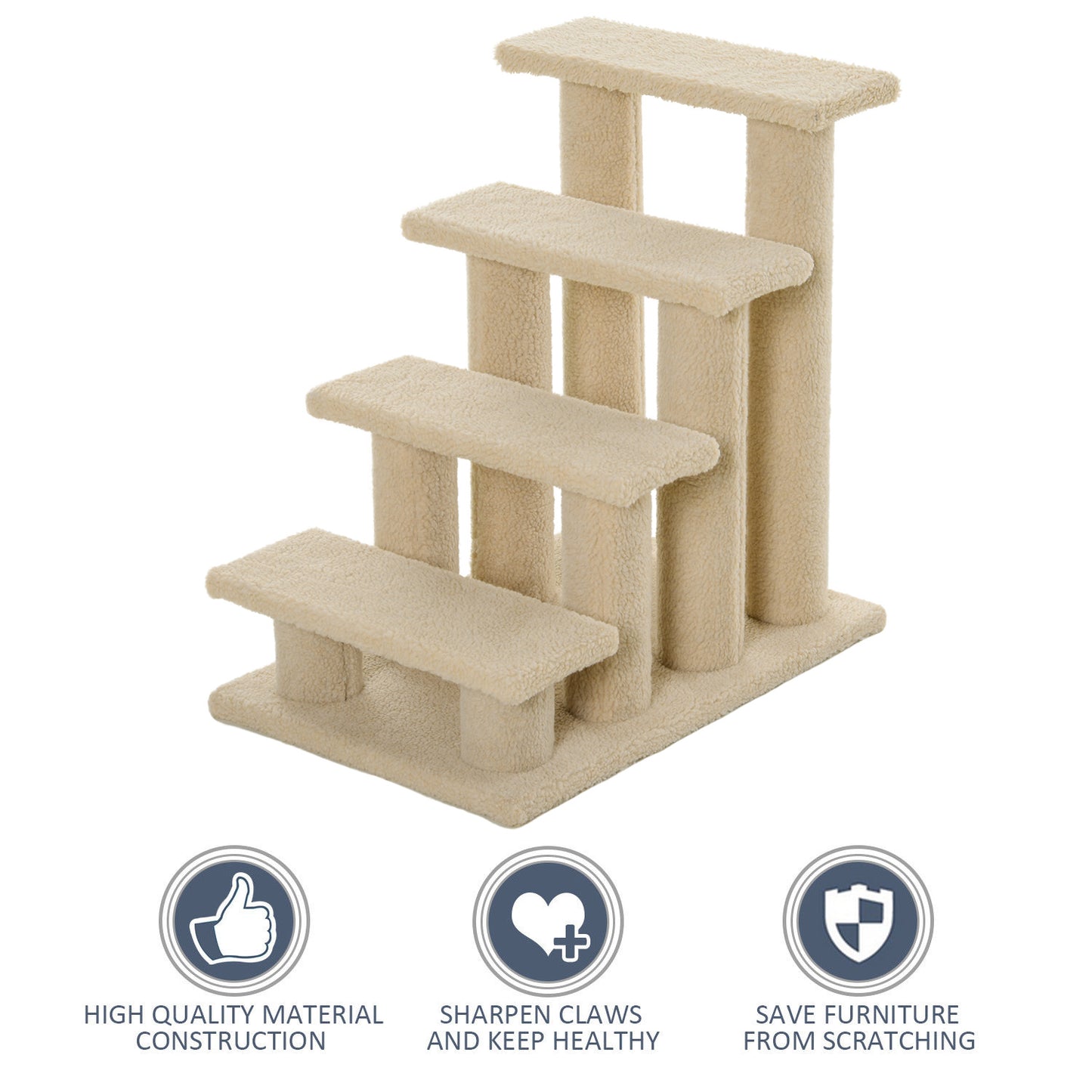 PawHut Cat Tree Ladder 63.5L 43W 60H (cm)-Light Brown