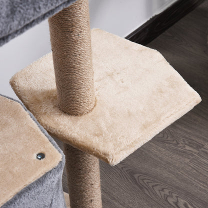 PawHut Cat Tree for Indoor Cats Scratching Posts with 2 Houses