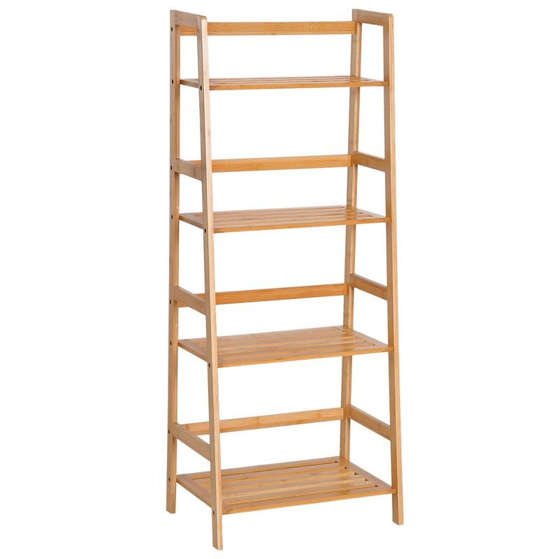 Homcom Four-Tier Bamboo Shelving Unit