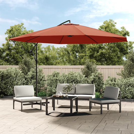 Cantilever Umbrella with Aluminium Pole 350 cm Terracotta