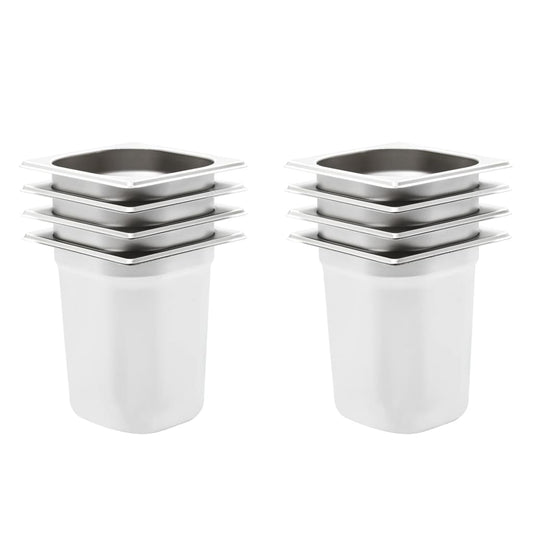 Gastronomy Containers 8 pcs GN 1/6 200 mm Stainless Steel