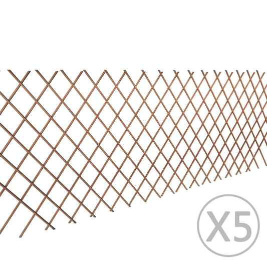 Willow Trellis Fence 5 pcs 180x90 cm