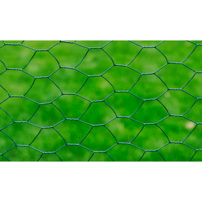 Chicken Wire Fence Galvanised with PVC Coating 25x0.75 m Green