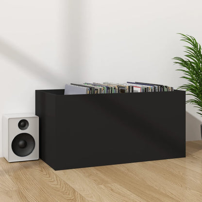 Vinyl Storage Box Black 71x34x36 cm Engineered Wood